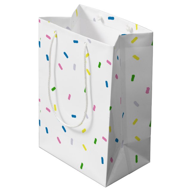 Sac Cadeau Moyen Rainbow Sprinkings Motif Party (Dos Angle)