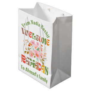 Sac Cadeau Moyen Ramadan personnalisé Kareem Ramadan Moubarak
