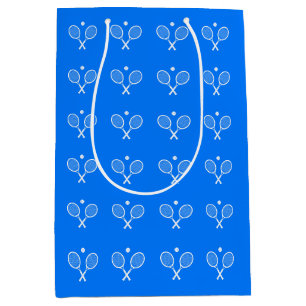 Sac Cadeau Moyen Raquettes de tennis Arrière - plan bleu