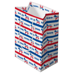 Sac Cadeau Moyen Rayures 2020 patriotiques d'âne de Démocrate