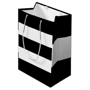 Sac Cadeau Moyen Rayures blanches noires
