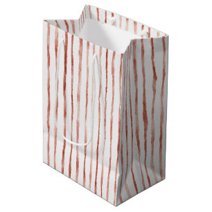 Sac Cadeau Moyen Rayures Rouges Anniversaire