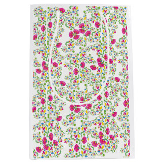 Sac Cadeau Moyen Red and white floral design