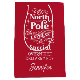 Sac Cadeau Moyen Red North Ple Special OVERNIGHT PRELIVERY FOR NAME