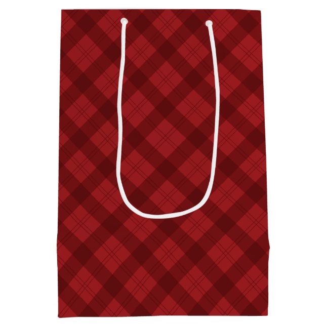 Sac Cadeau Moyen Red Plaid Christmas Gift (Dos)