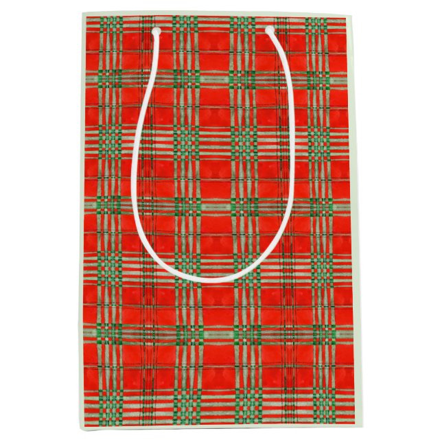 Sac cadeau moyen RED SCOTT TARTAN (Devant)