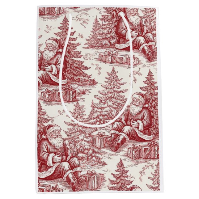 Sac Cadeau Moyen Red Toile (Devant)