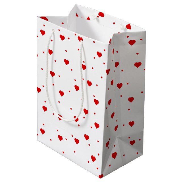 Sac Cadeau Moyen Red Valentines coeur motif (Dos Angle)