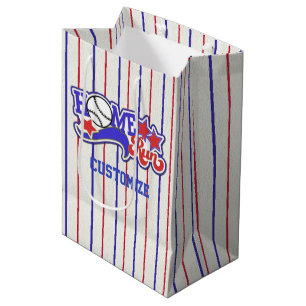 Sac Cadeau Moyen Red White & Blue Home Run Baseball Stried