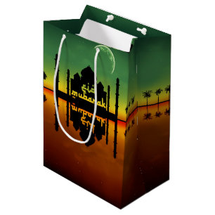 Sac Cadeau Moyen Réflexion de nuit d'Eid Mubarak
