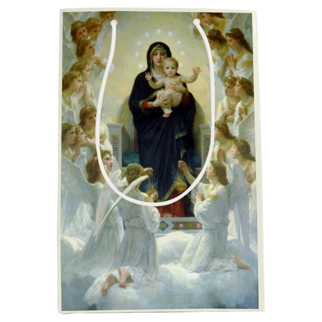 Sac Cadeau Moyen Reine des Anges (par Bouguereau) (Devant)