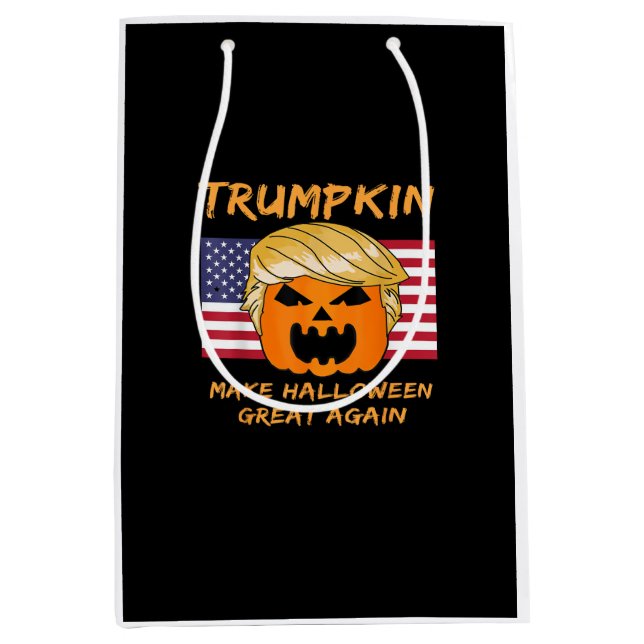 Sac Cadeau Moyen Rendre la grande Halloween à nouveau Trumpkin (Devant)