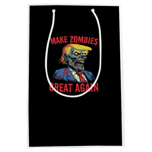 Sac Cadeau Moyen Rendre sa grandeur aux zombies - Halloween Zombie  (Devant)