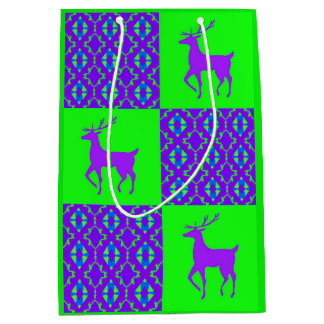 Sac Cadeau Moyen Renne pourpre