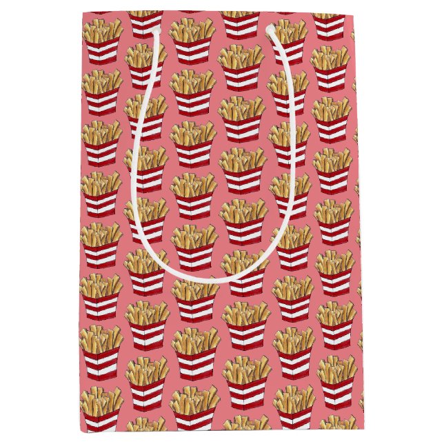 Sac Cadeau Moyen Restauration rapide frites frites frites pommes de (Devant)