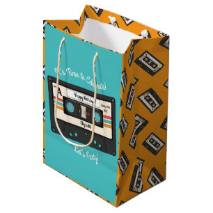 Sac Cadeau Moyen Retro 80's 90's Cassette Musique Anniversaire