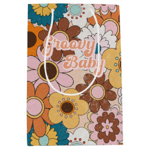 Sac Cadeau Moyen Retro les années 70 Daisy Super bébé Floral Vintag