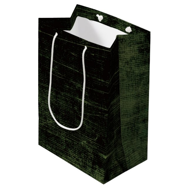 Sac Cadeau Moyen Rétro texture verte grunge d'Emo (Devant Angle)