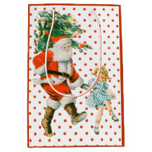 Retro Vintage Père Noël & Fille Noël