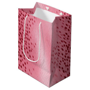 Sac Cadeau Moyen Revêtement en cuir rose tacheté
