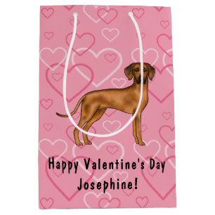 Sac Cadeau Moyen Rhodesian Ridgeback Chien Love Coeur Motif rose
