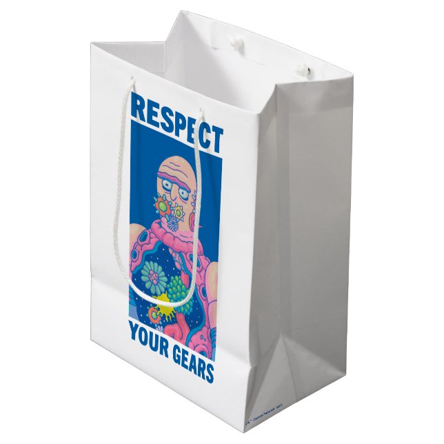 Sac Cadeau Moyen RICK ET MORTY™ | Respectez vos engrenages (Devant Angle)