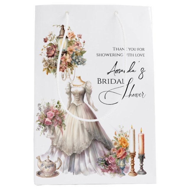 Sac Cadeau Moyen Robe de Mariée Victorienne Fantaisiste Enterrement (Devant)