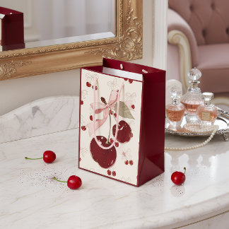 Sac Cadeau Moyen Romantic Cherry Gift Bag Perfect for Valentine’s 
