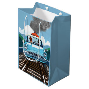 Sac Cadeau Moyen Ron & HARRY POTTER™ en voiture volante vers HOGWAR