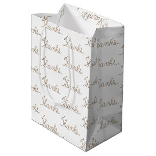 Sac Cadeau Moyen Rope Merci texte sur blanc
