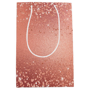Sac Cadeau Moyen Rose Gold Glitzy Parties scintillant Étincelle