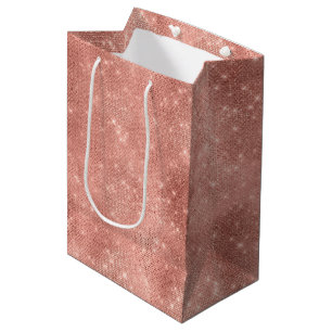 Sac Cadeau Moyen Rose Gold Sparkle