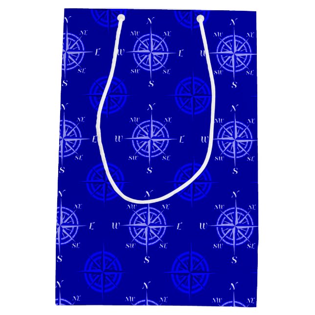 Sac Cadeau Moyen Rose Ocean Blue Compass (Dos)