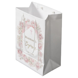 Sac Cadeau Moyen roses roses   Baptême