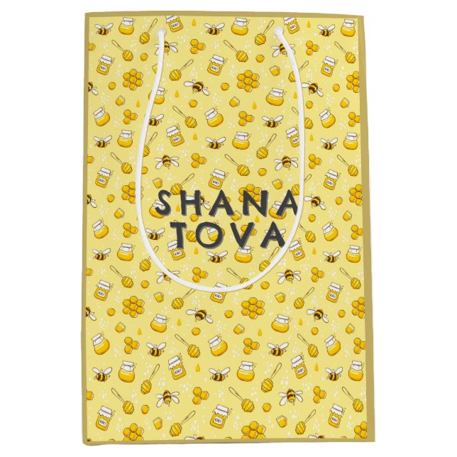 Sac Cadeau Moyen Rosh Hashanah Shana Tova Pretty Fun Name Cadeau Sa (Devant)