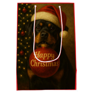 Sac Cadeau Moyen Rottweiler Christmas gift bag