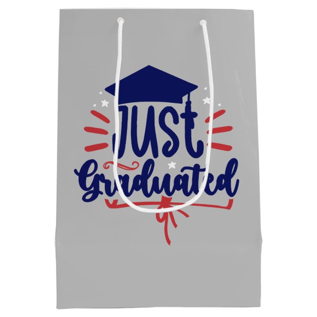 Sac Cadeau Moyen Rouge et bleu juste diplômés (Dos)