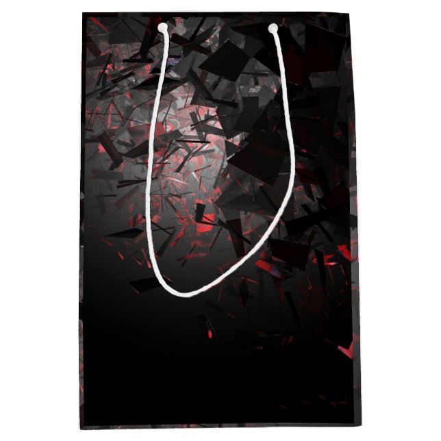 Sac Cadeau Moyen Rouge et noir (Devant)