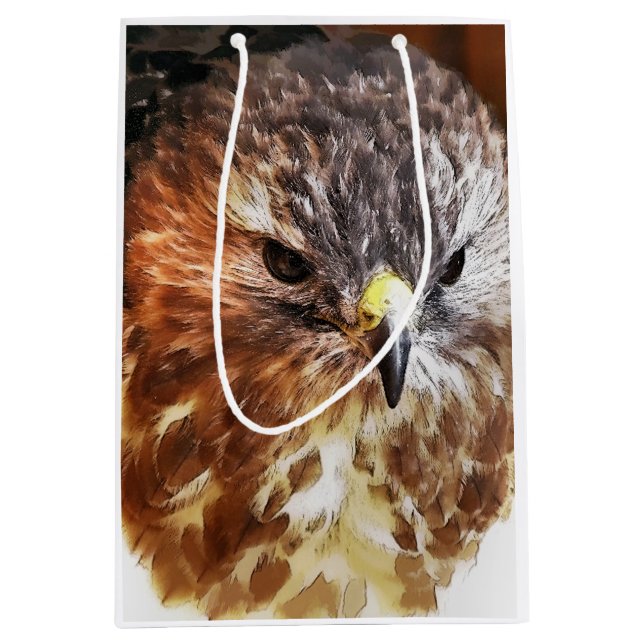 SAC CADEAU MOYEN ROUGE TAILLÉ HAWK (Devant)