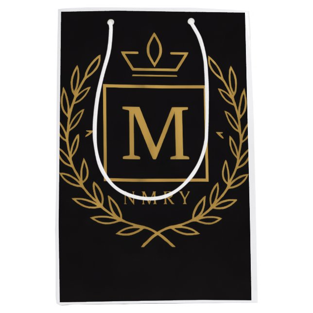 Sac Cadeau Moyen "Royal NMKY Emblem – Monogram M Crest Design" (Devant)