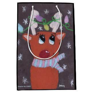 Sac Cadeau Moyen Rudolph's Sparkly Antlers - KidsArt for CHOC 