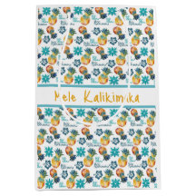 Sac-cadeau Hawaiian Ananas et Hibiscus moyen
