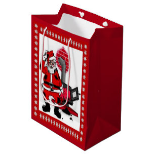 Sac Cadeau Moyen Sac-cadeau médium avec un Père Noël vintage et un
