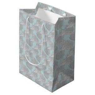 Sac Cadeau Moyen Sac-cadeau moyen Motif Jungle bleu
