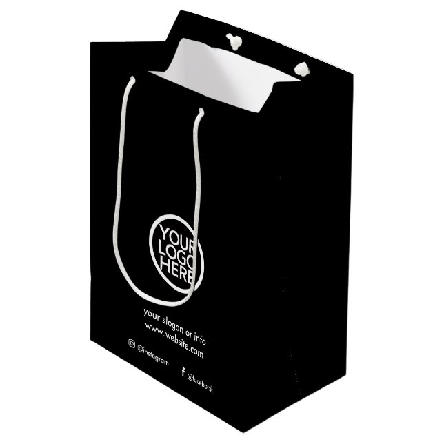 Sac Cadeau Moyen Sac-cadeau moyen pour logo commercial promotionnel (Devant Angle)