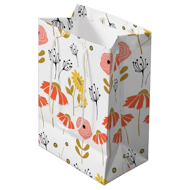Sac Cadeau Moyen Sac-cadeau orange et jaune (Devant Angle)