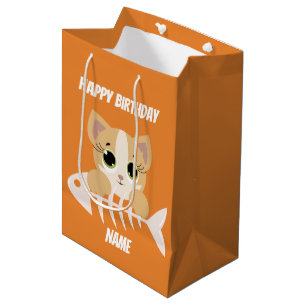 Sac Cadeau Moyen Sacoche cadeau d'anniversaire Kitty Cat personnali