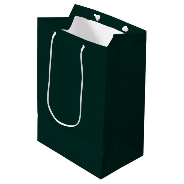 Sac Cadeau Moyen Sacoche cadeau de Noël vert profond traditionnel (Devant Angle)