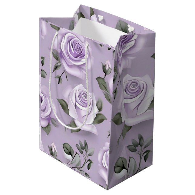 Sac Cadeau Moyen Sacoche cadeau Lavande et mariage blanc (Dos Angle)