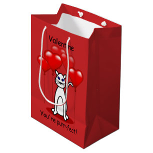 Sac Cadeau Moyen Sacoche-cadeau Purr-fect Cat Valentine Med